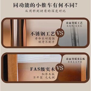 复中古可移动沙发侧柜茶边几桌子玻璃小推餐车家用客厅床头置物架