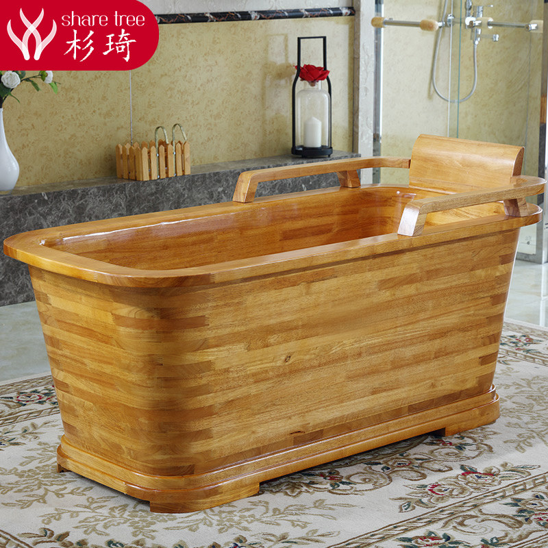 杉琦橡木加厚泡澡木桶浴缸大人木桶泡澡桶家用洗澡桶沐浴桶坐浴盆