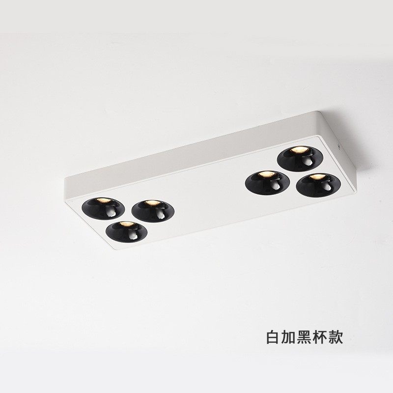 led明装超薄方形射灯无主灯防眩吸顶极简走廊卧室客厅阳台天花灯