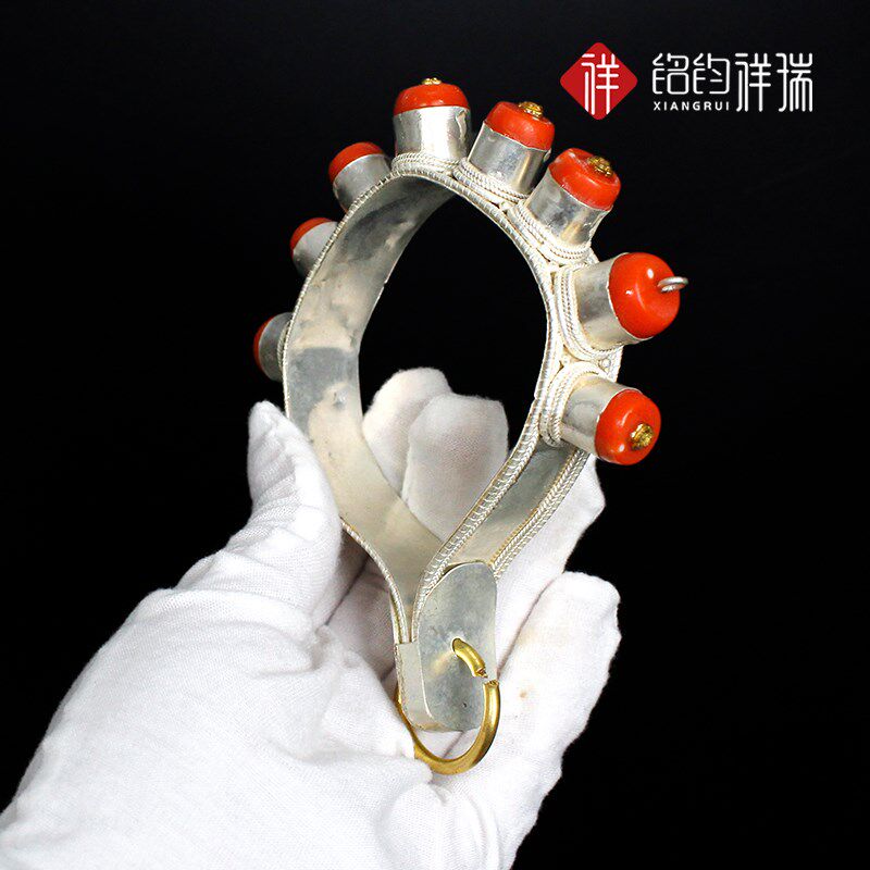 藏式手鼓黄铜配件家用家居檀木法鼓藏鼓白鼓铜配件打手鼓乐器配件