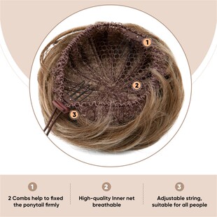 欧美假发女扣式直发包丸子头假发包新娘盘发器金棕色道姑头wigs