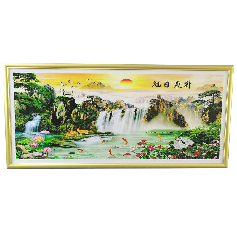 装饰壁画灯大尺寸山水风景画高档大气2023新款客厅灯农村别墅墙灯