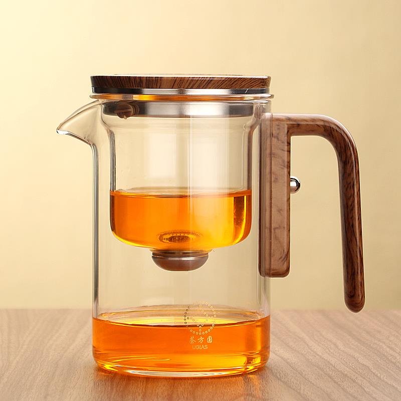 耐高温全玻璃内胆飘逸杯泡茶壶茶水分离过滤泡茶杯磁吸沏茶壶加厚