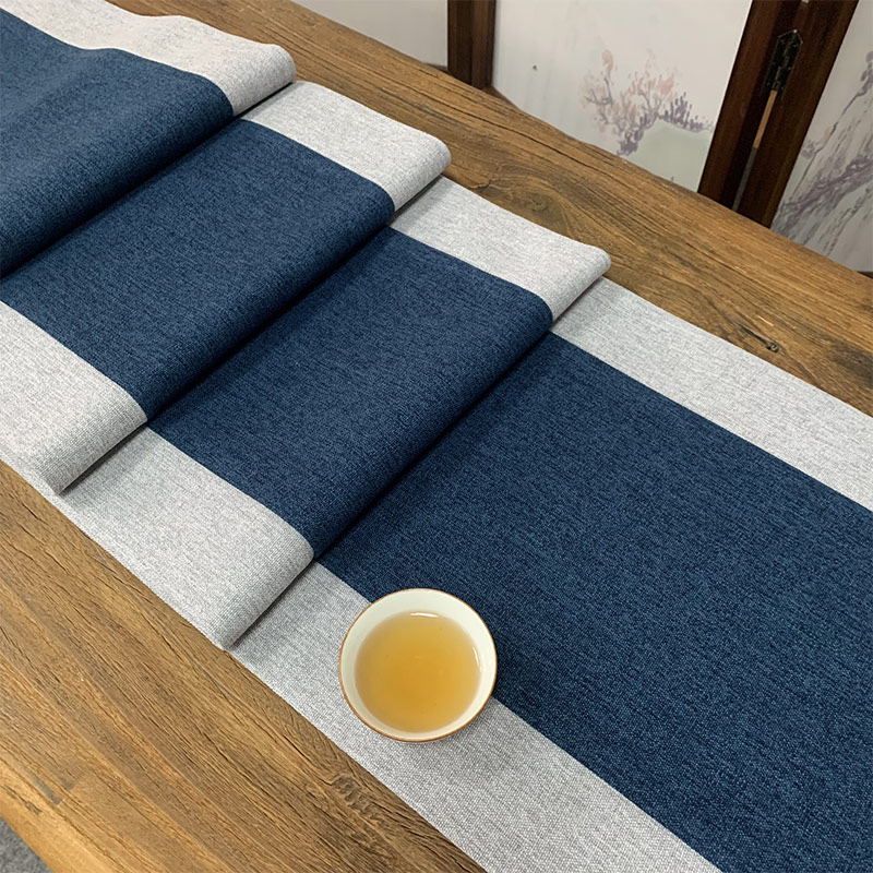 多丽丝麻防水茶席新中式茶桌垫布桌旗布艺长条中国风禅意茶桌布