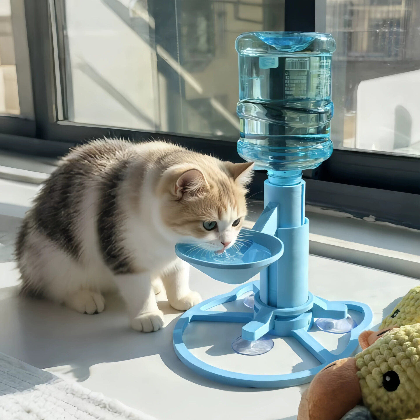 猫咪自动饮水机不插电自动续水防打翻宠物喝水神器立式过滤饮水器