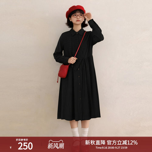 西町村屋休闲文艺连衣裙女