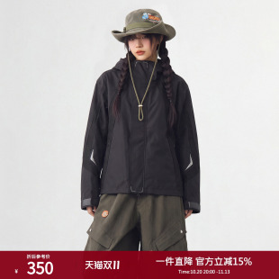 西町村屋户外休闲中长款外套女装秋季新款气质宽松上衣XH9C10020