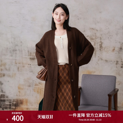 西町村屋气质休闲长款开衫女