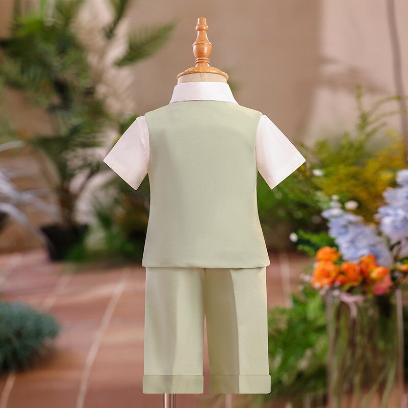儿童西装套装夏季2024新款男童花童主持人礼服小男孩钢琴演出服夏