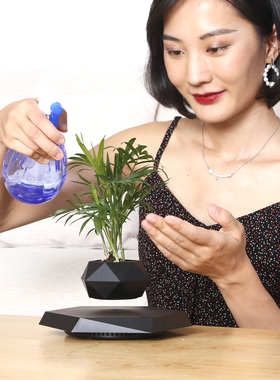 磁悬浮花盆办公室桌面摆件创意盆栽高档绿植礼品客厅家居装饰摆件