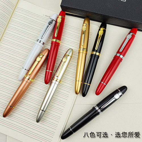 金属签字笔学生用超大支笔杆商务精选办公用品中性笔黑色水笔包邮