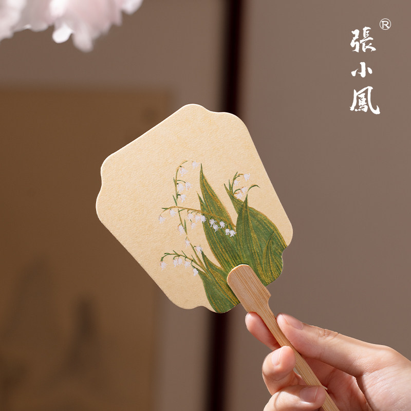 张小凤 迷你小团扇古风国风空白纸扇面夏天儿童diy扇子新中式