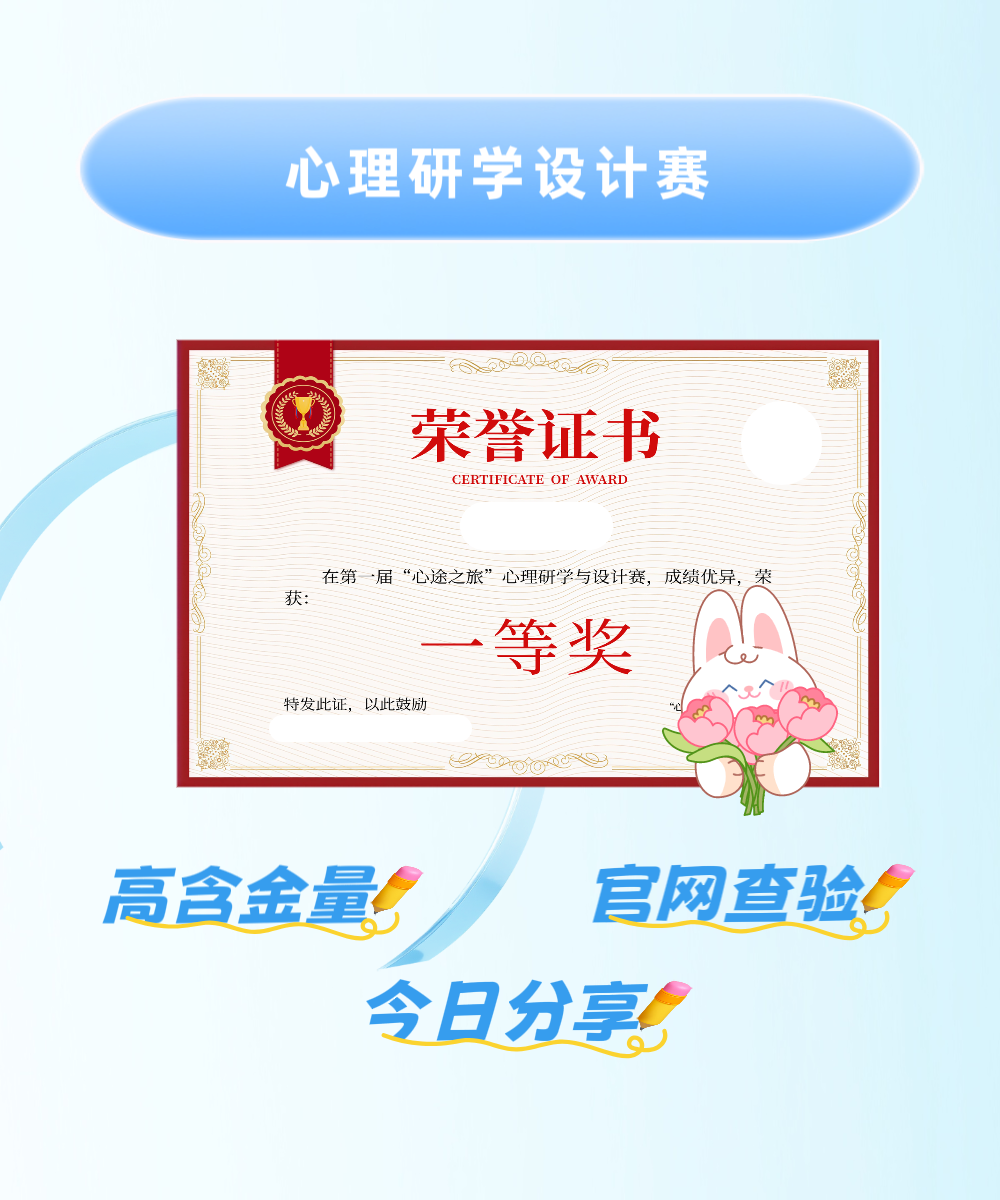心理研学设计赛荣誉证书盖章第二课堂简历丰富官网查验创新创业