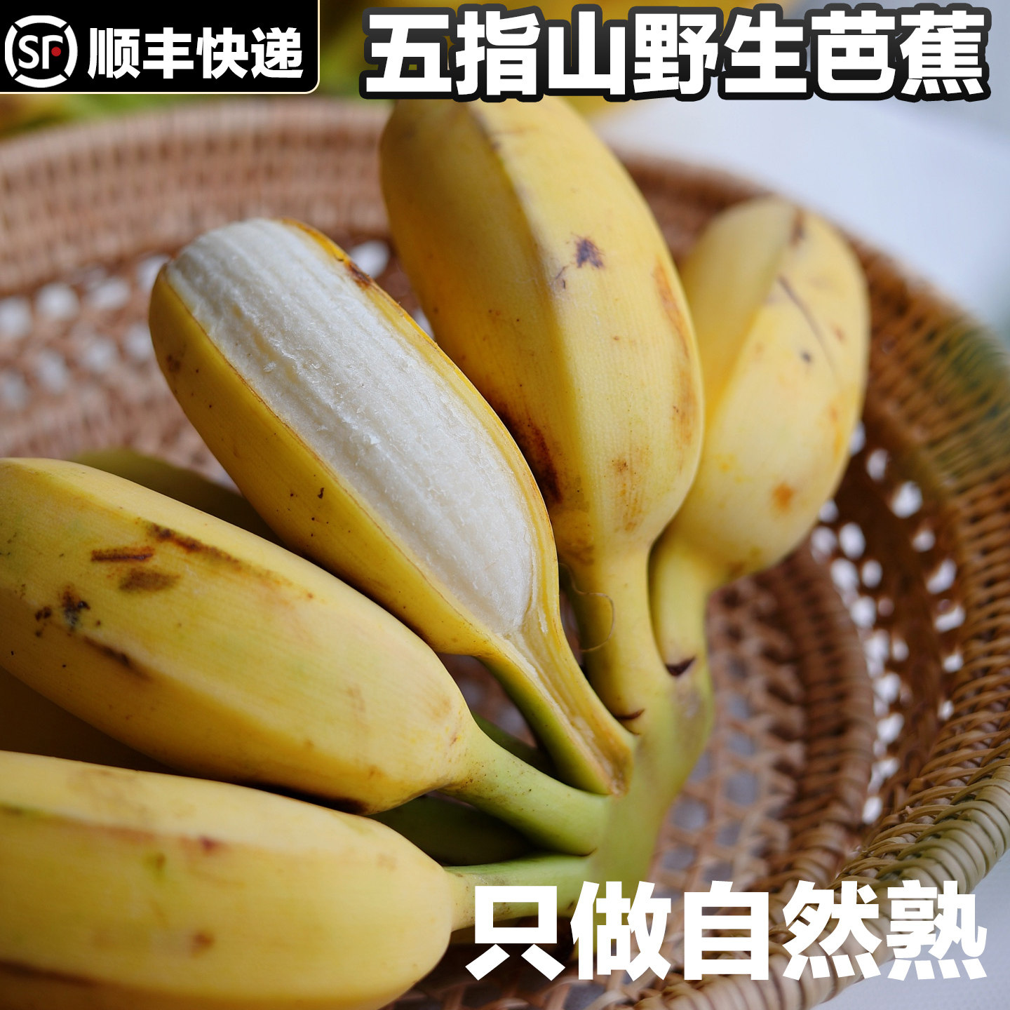 【顺丰】海南五指山野生芭蕉新鲜采摘高山蕉软糯香甜香蕉礼盒包装