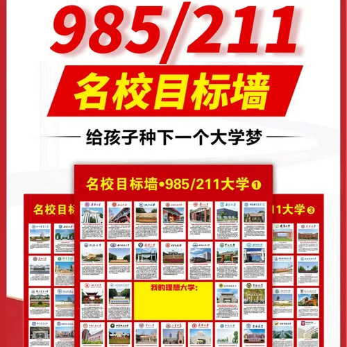 【2026新款】百所知名大学介绍高中高考名校目标毕业激励挂图-Z