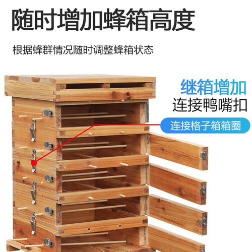 中蜂格子箱煮蜡土养蜜蜂箱2.0加厚全套杉木蜂箱全套蜂桶养蜂工具