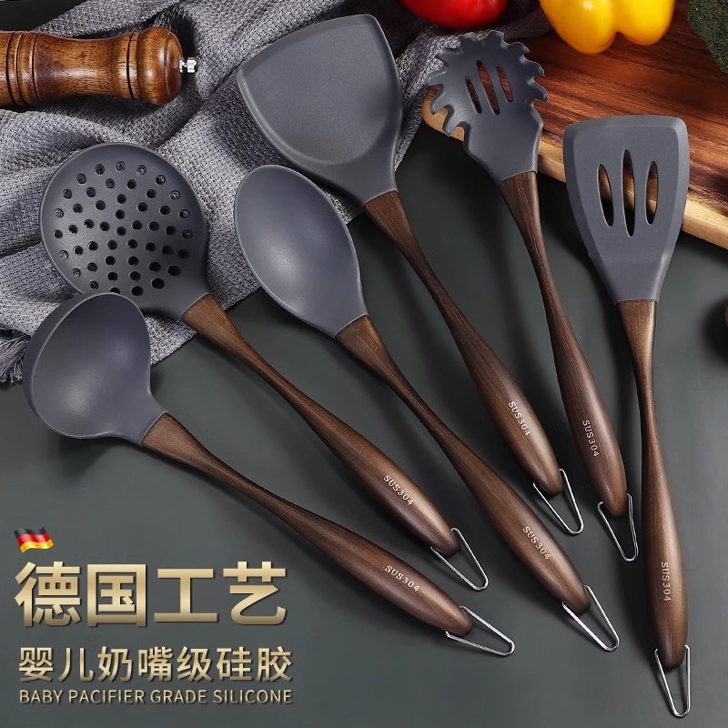 硅胶锅铲家用厨房耐高温硅胶铲不粘锅专用炒菜铲全套厨具组合套装