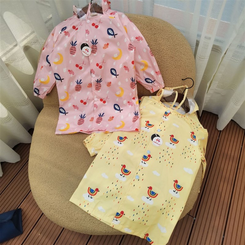 韩国enbihouse儿童雨衣男女童幼儿园宝宝小孩雨披雨具书包位帽檐