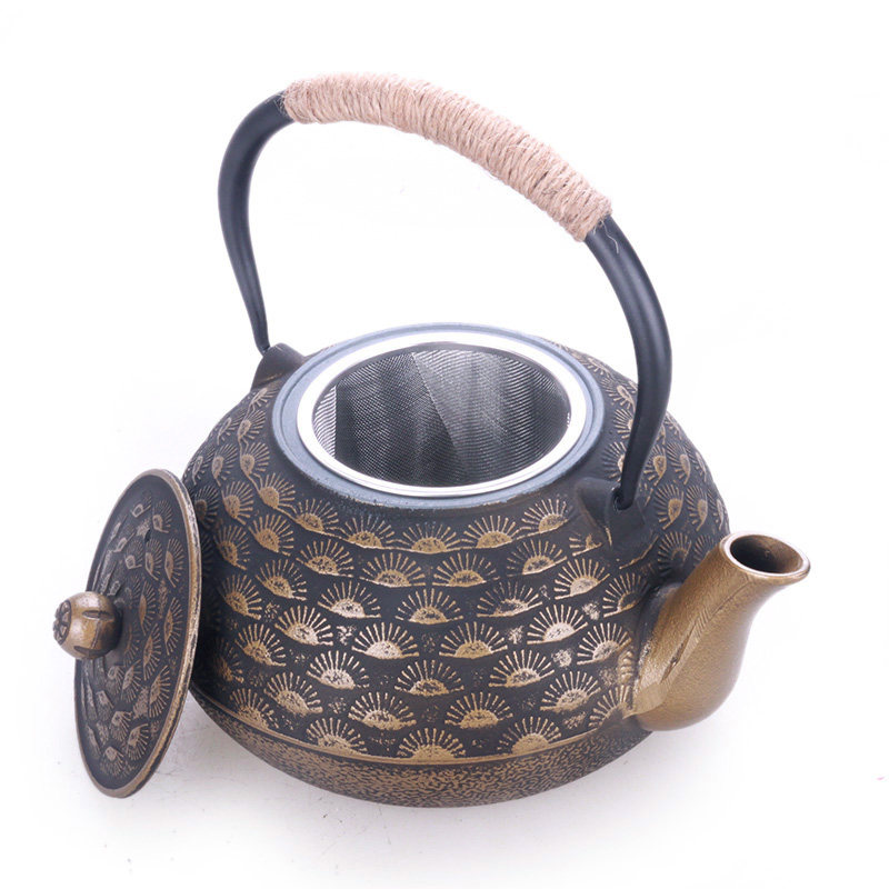 手工铸铁壶松针大号生铁茶壶大容量烧水壶中国风复古茶具装修摆件