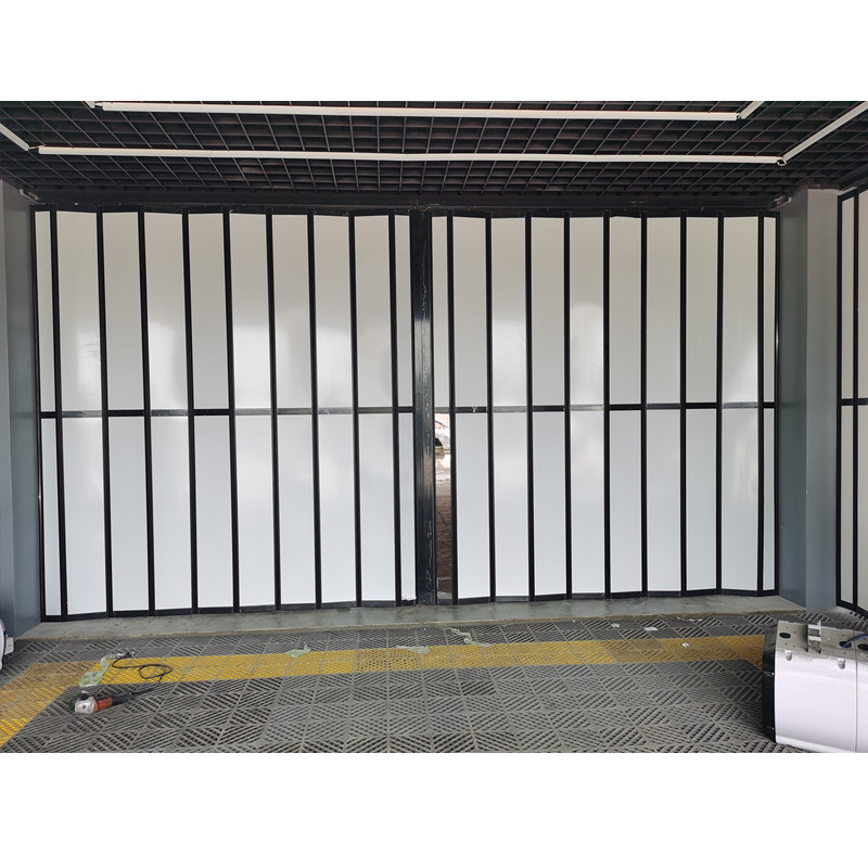 铝合金洗车店折叠门汽车房防水帘美容车间隔断商场百叶水晶推拉门