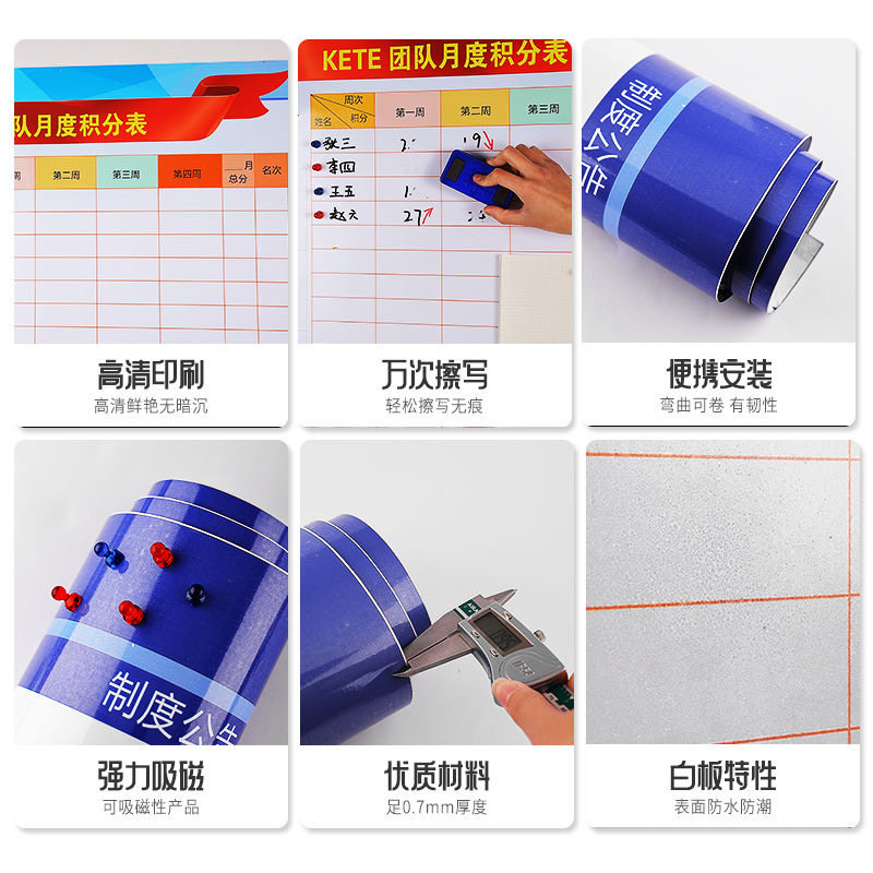 定制磁性软白板可擦写龙虎榜公告栏业绩展示板销售排行pk榜墙贴
