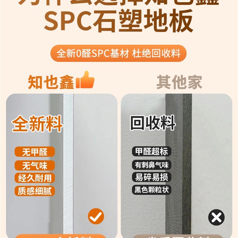 spc石塑地板翻新改造石晶耐磨家用自铺防水卡扣式加厚pvc锁扣地板