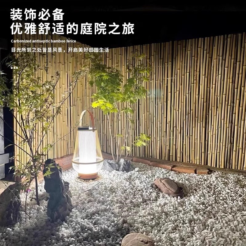竹篱笆栅栏围栏造景花园装饰室外竹子隔断四川庭院竹杆围墙防腐竹