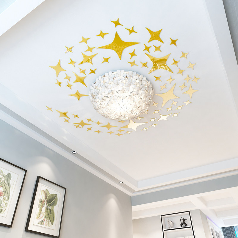 星星房顶装饰儿童房亚克力3d立体墙贴镜面贴纸客厅天花板墙面贴画