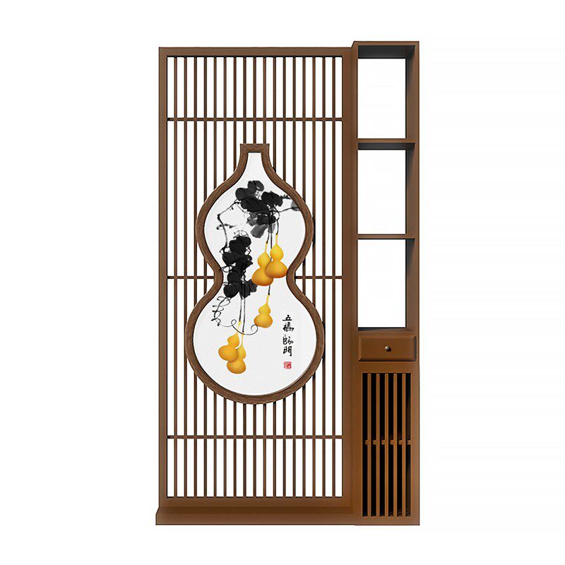 新中式屏风隔断客厅古典葫芦福禄入户门柜餐厅玄关实木遮挡置物架