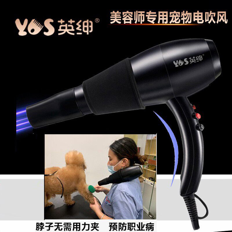 英绅宠物电吹风机美容师拉毛吹水吹干挂脖蓝光静音狗狗猫咪洗澡用