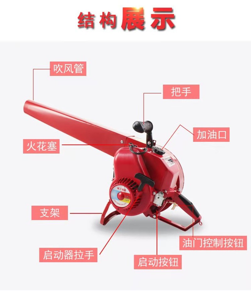 风力灭火机手提大功率汽油吹风机森林灭火器道路落叶抽烟筒吹雪机