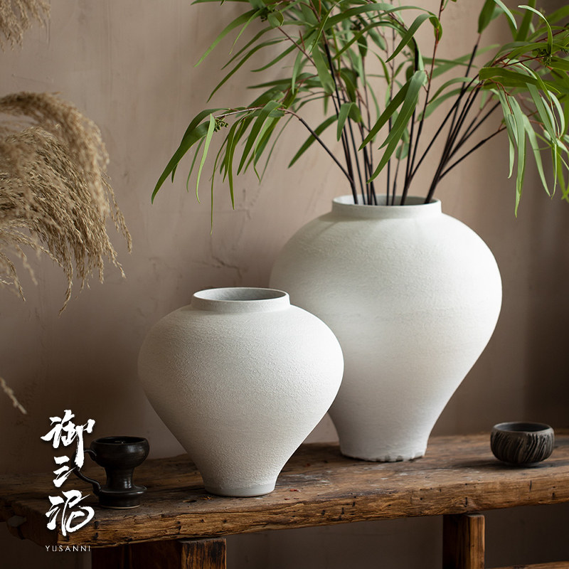 景德镇客厅花瓶干花花器摆件客厅插花陶瓷水培白色中式禅意插鲜花
