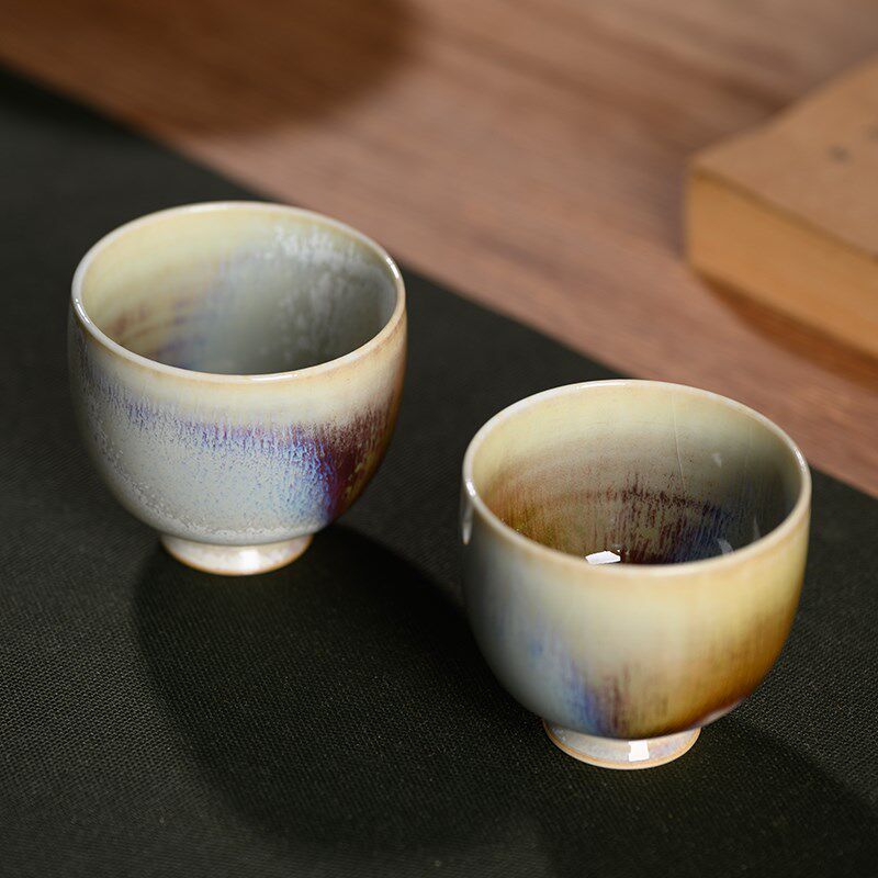 景德镇全手工高温颜色釉陶瓷主人杯单杯个性郎红茶杯大号品茗杯子