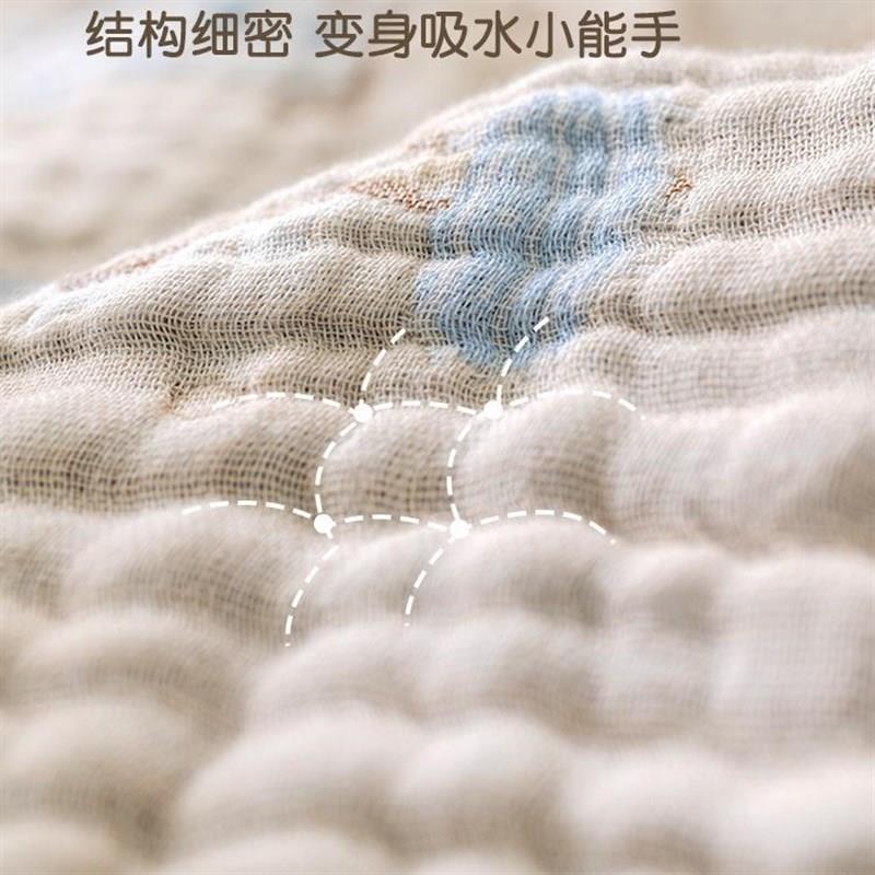 婴儿六层竹棉纱布提花果冻柔软浴巾超柔儿童洗澡吸水幼儿园小盖被