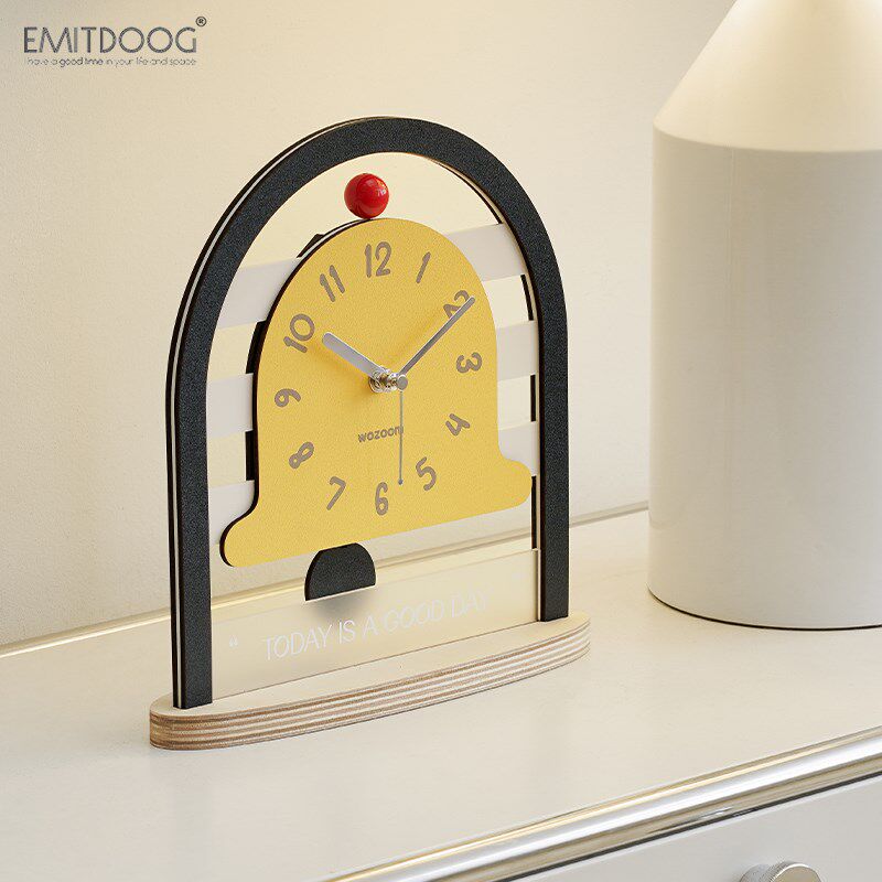 EMITDOOG客厅玄关装饰摆件电视柜家居饰品钟表桌面摆放式创意时钟