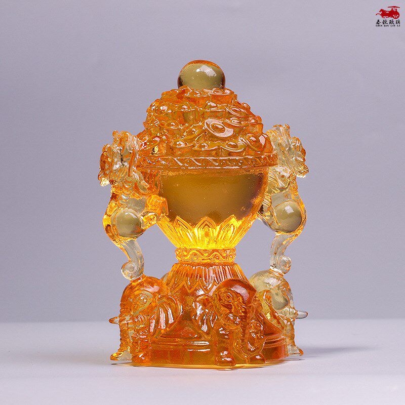 象上拱财琉璃摆件客厅书房玄关家居摆设工艺品新房装饰品大象