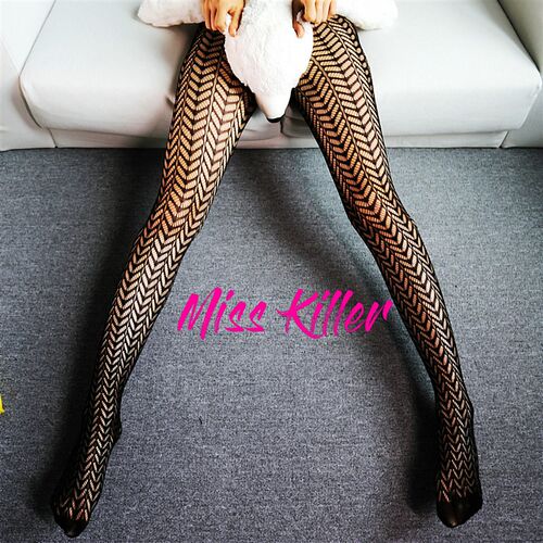 Miss Killer性感小网格丝袜连裤袜 高弹无缝百搭网袜女 含羞草纹
