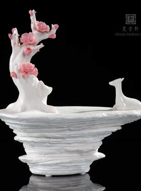 陶瓷梅花鹿白瓷写意创意中式家居酒店玄关书房办公工艺礼品摆件