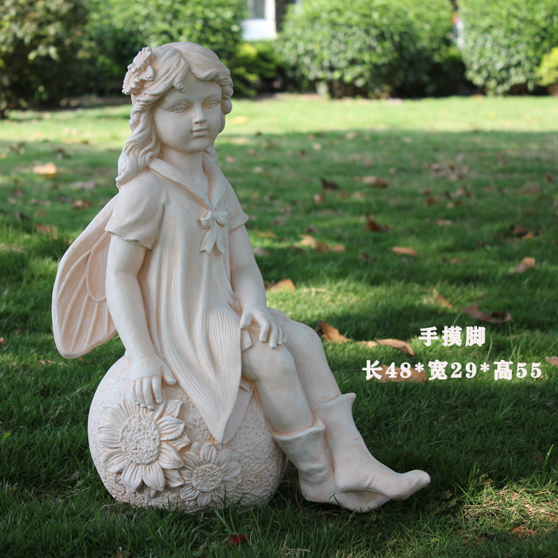 欧式花园户外阳台装饰天使创意雕塑花仙子雕像门口人物落地摆件