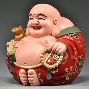 花梨木雕刻弥勒佛像摆件一团和气笑佛家用玄关装饰工艺品乔迁送礼