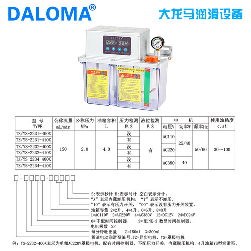 供应框锯机润滑油泵润滑泵YS-2232-400XS秒计电动润滑泵