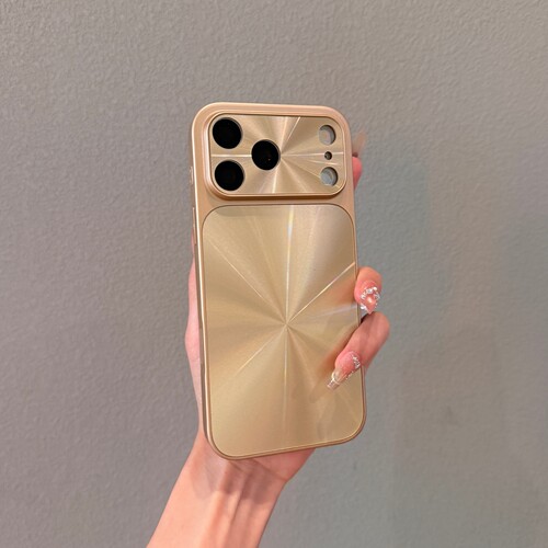 ins香槟金极光镭射CD纹适用iPhone18promax手机壳苹果17Pro新款16秒变大视窗15PM情侣高级13防摔男女14保护套