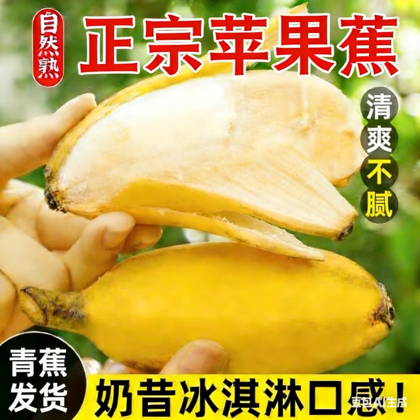 苹果蕉新鲜香蕉香糯米蕉芭蕉奶昔大香蕉苹果蜜蕉当季水果自然成熟