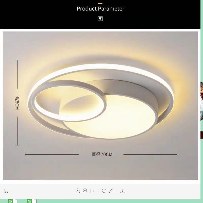 led卧室灯遥控吸顶灯圆形房间灯书房灯温馨浪漫婚房北欧轻奢灯具