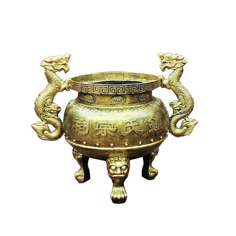 寺庙大型圆香炉室外仿古插香炉鼎祠堂道观烧纸炉生铁纯铜大烧香炉