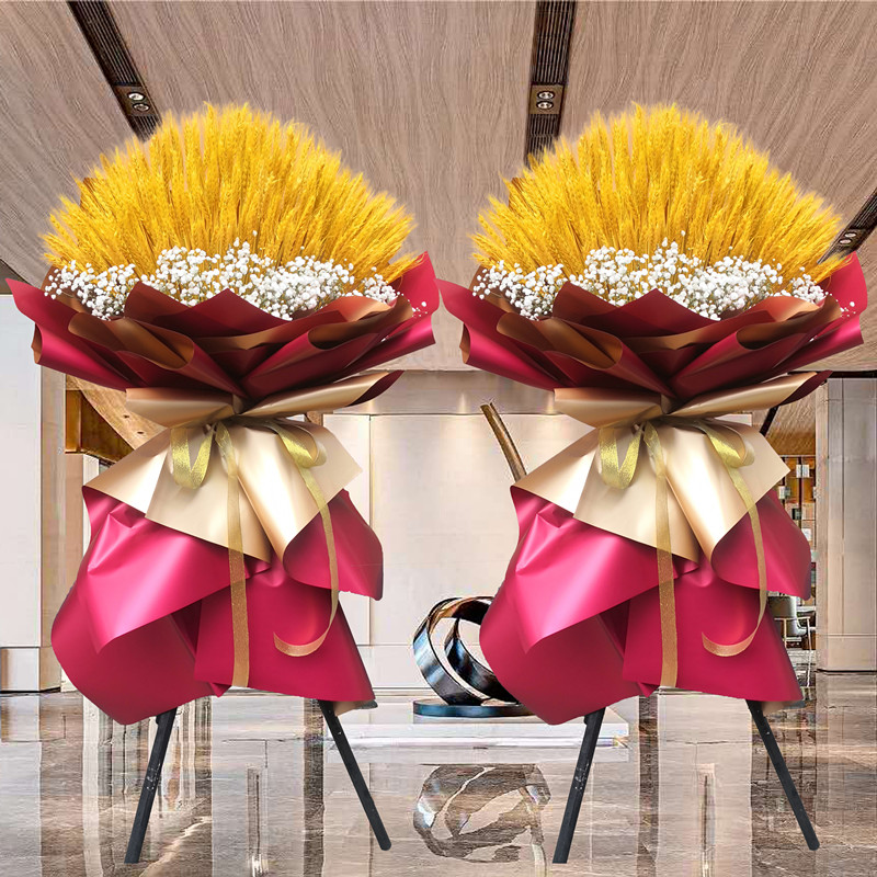 花篮开业鲜花武汉花店同城速递开张乔迁庆典音乐会三脚架大麦花篮