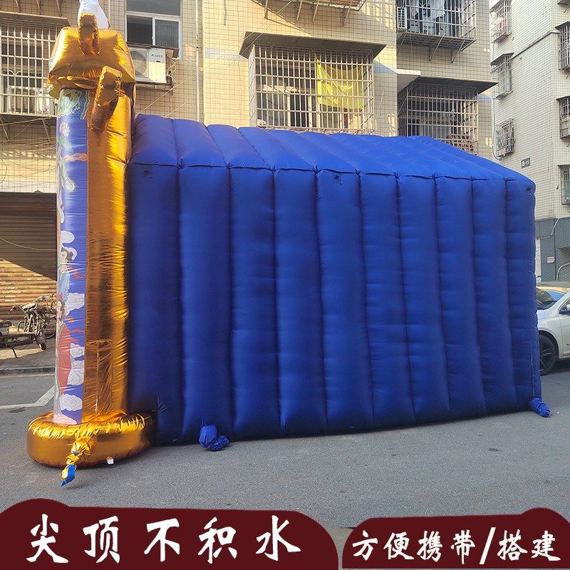 充气白事灵棚殡葬灵堂新款彩绘牌坊拱门狮子丧事一条龙彩虹门气模