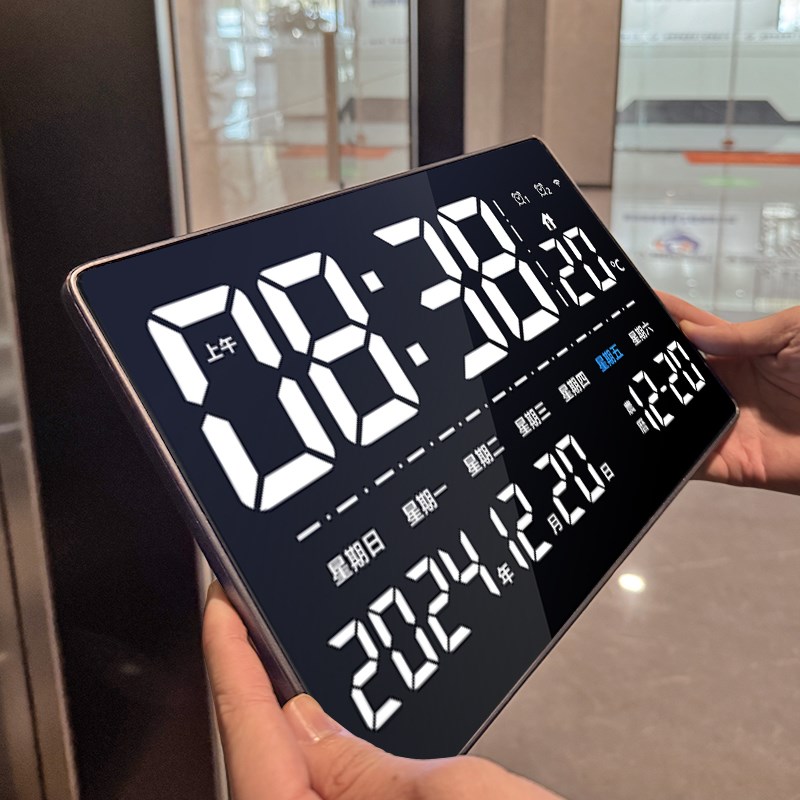 LED电子时钟数字显示桌面万年历摆台式客厅智能挂墙钟表2025新款