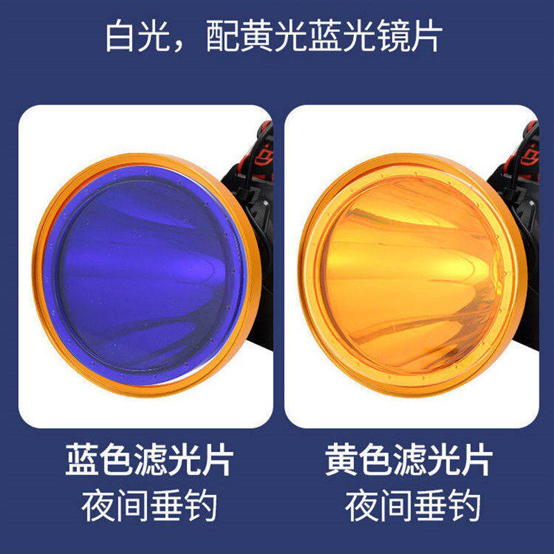 LED强光头灯聚光激光炮18颗散光灯珠可手机充电爆亮远射户外夜钓