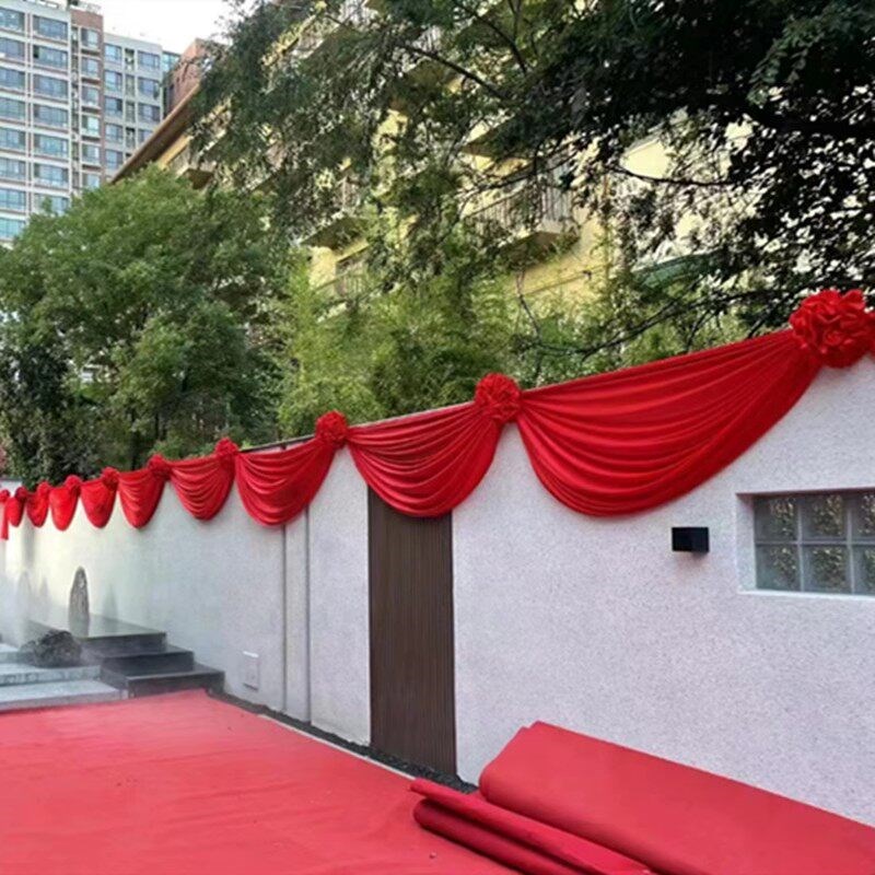 结婚大红花红绣球围栏单元大门新房乔迁阳台装饰花球布置红绸布幔